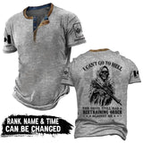 Personalized I Can't Go To Hell The Devil Still Has A Restraining Order Against Me Canadian Veteran Lapel Button Men's Short Sleeves Neck Short Sleeve Button T shirt Printed AHVA241490