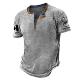 Personalized I Can't Go To Hell The Devil Still Has A Restraining Order Against Me Canadian Veteran Lapel Button Men's Short Sleeves Neck Short Sleeve Button T shirt Printed AHVA241490