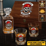 Personalized Australian Veteran Skull Logo Custom Name & Time Decanter Set With Glasses Printed AHVA241491