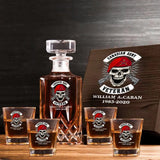 Personalized Canadian Veteran Skull Logo Custom Name & Time Decanter Set With Glasses Printed AHVA241491