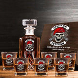 Personalized Canadian Veteran Skull Logo Custom Name & Time Decanter Set With Glasses Printed AHVA241491