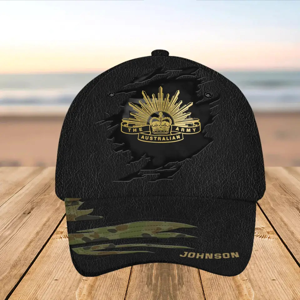 Personalized Australian Army Veteran Camo Custom Name Cap 3D Printed AHHN241489