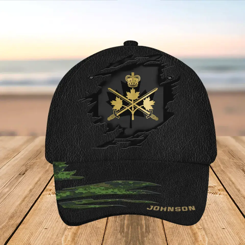 Personalized Canadian Army Veteran Camo Custom Name Cap 3D Printed AHHN241489