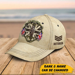 Personalized UK Army Veteran Custom Rank, Name & Service Time Cap 3D Printed AHHN241513