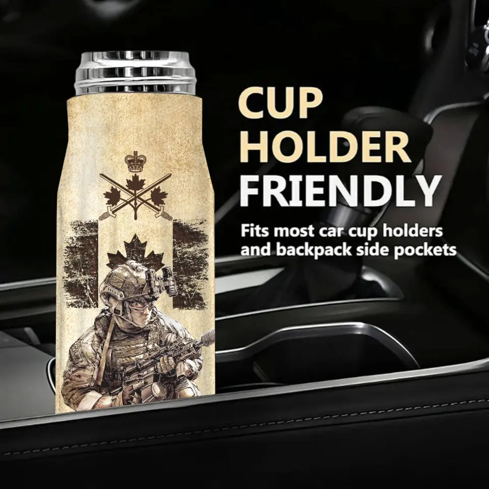 Personalized I'm a Veteran I Love Freedom I Wore Dog Tags I Have Served My Country I Walked The Walk Canadian Army Bullet Tumbler Printed AHVA241515