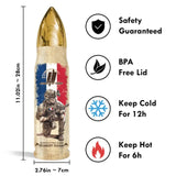 Personalized French Army Veteran Custom Rank & Name Bullet Tumbler Printed AHVA241537