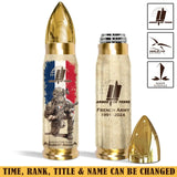Personalized French Army Veteran Custom Rank & Name Bullet Tumbler Printed AHVA241537