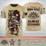 Personalized I Took A DNA Test God Is My Father Veterans Are My Brothers Australian Army Veteran 3D T-shirt Printed AHVQ241554