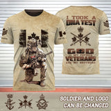 Personalized I Took A DNA Test God Is My Father Veterans Are My Brothers Canadian Army Veteran 3D T-shirt Printed AHVQ241554
