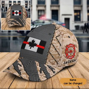 Personalized Canadian Firefighter Flag Custom Name  Cap 3D Printed QTKH241556