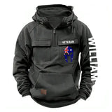 Personalized Spartan Helmet Australian Veteran Custom Name American Retro Hooded Sweatshirt Printed QTKH241563