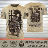 Personalized I Wished They'd Bring Back The Draft That Would Fix All You Whiny Bitches Australian Veteran 3D T-shirt Printed AHHN241577
