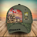 Personalized Canadian Veteran Rank Camo & Name Cap 3D Printed AHVA241584