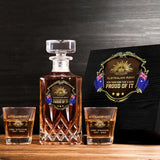 Personalized Australian Army Been There Done That & Darm Proud Of It Australian Veteran Rank Gold Decanter Set With Glasses Printed AHVA251595