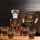 Personalized Canadian Army Been There Done That & Darm Proud Of It Canadian Veteran Rank Gold Decanter Set With Glasses Printed AHVA251595