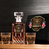 Personalized UK Army Been There Done That & Darm Proud Of It UK Veteran Rank Gold Decanter Set With Glasses Printed AHVA251595