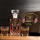 Personalized UK Army Been There Done That & Darm Proud Of It UK Veteran Rank Gold Decanter Set With Glasses Printed AHVA251595