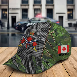 Personalized Canadian Veteran Logo Canada Flag & Name Cap 3D Printed QTKH241599