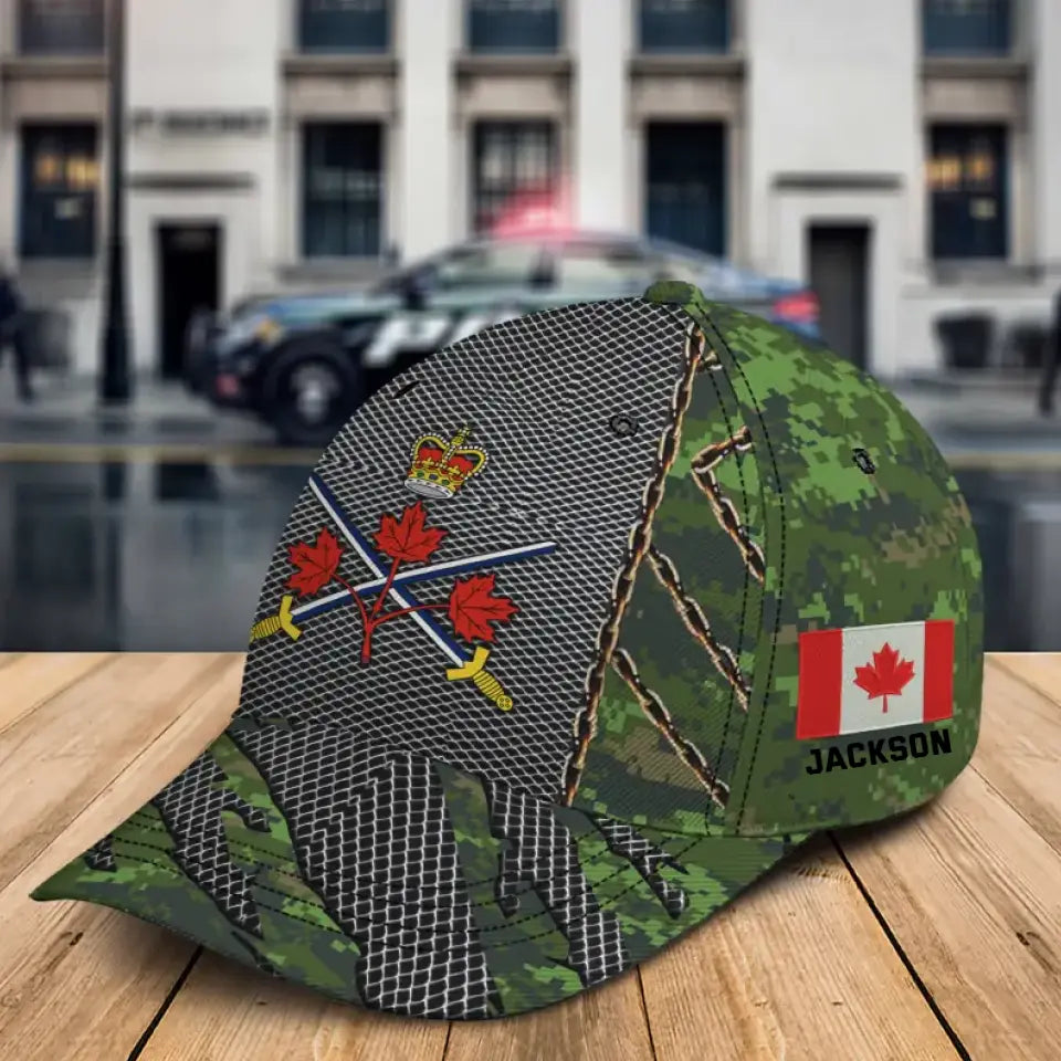 Personalized Canadian Veteran Logo Canada Flag & Name Cap 3D Printed QTKH241599