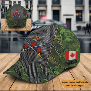Personalized Canadian Veteran Logo Canada Flag & Name Cap 3D Printed QTKH241599
