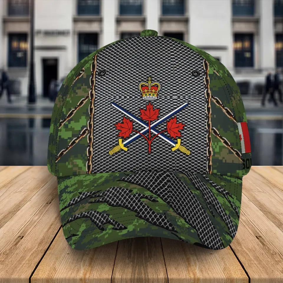 Personalized Canadian Veteran Logo Canada Flag & Name Cap 3D Printed QTKH241599