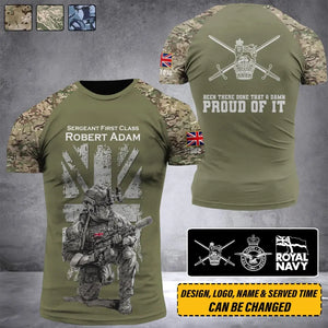 Personalized UK Veteran Been There Done That & Damn Proud Of It 3D T-shirt Printed VQ241606