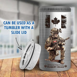 Personalized Canadian Army Veteran Logo Custom Name, Rank & Time Can Cooler 16oz Printed LVA241604