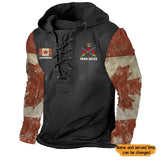 Personalized Canadian Veteran Logo Custom Name & Time Lace-up Long Sleeves Hoodie 3D Printed QTKH241612