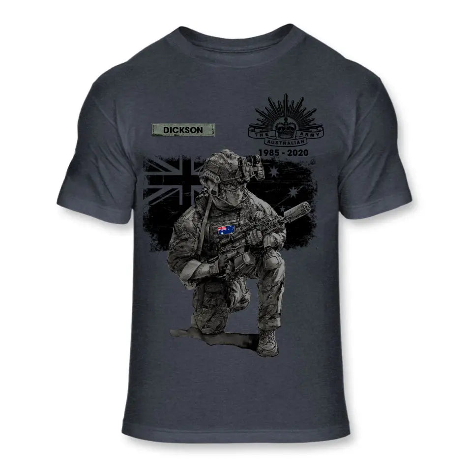 Personalized Australian Veteran Camo Custom Name & Time T-shirt Printed VQ241619