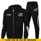 Personalized US Police Flag Custom Name, Department & ID 2D Set Tracksuit Hooded Sweatshirt & Pants Printed KVH241624