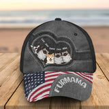 Personalized Furmama Dog Mom Cat Mom US Flag Cap 3D Printed HN241626