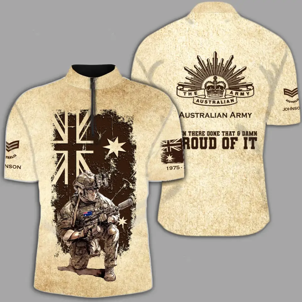 Personalized Australian Army Been There Done That & Damn Proud Of It Half Turtleneck Short Sleeve Polo 3D Printed AHVQ241593