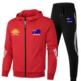 Personalized Australian Veteran Branch Logo & Name 2D Set Tracksuit Hooded Sweatshirt & Pants Printed VQ241638