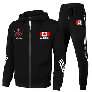 Personalized Canadian Veteran Branch Logo & Name 2D Set Tracksuit Hooded Sweatshirt & Pants Printed VQ241638