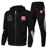 Personalized Canadian Veteran Branch Logo & Name 2D Set Tracksuit Hooded Sweatshirt & Pants Printed VQ241638