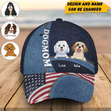 Personalized Dog Mom Dog Dad US Flag Dog Lovers Gift Cap 3D Printed HN241639