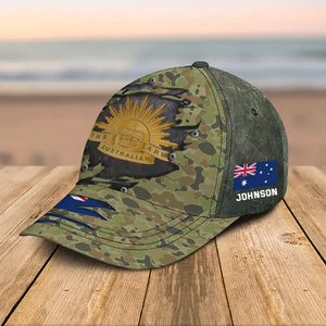 Personalized Australian Veteran Logo Australia Flag Custom Name Cap 3D Printed QTHN241644