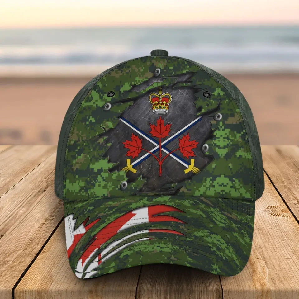 Personalized Canadian Veteran Logo Canada Flag Custom Name Cap 3D Printed QTHN241644