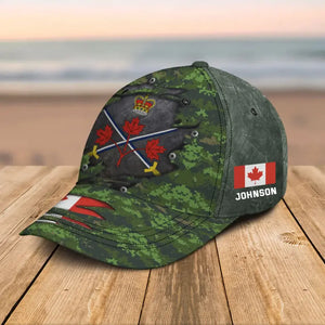 Personalized Canadian Veteran Logo Canada Flag Custom Name Cap 3D Printed QTHN241644