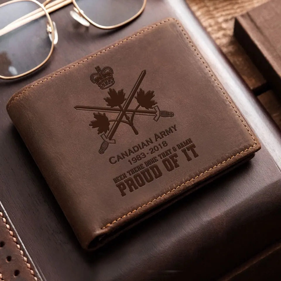 Personalized Canadian Army Veteran Been There Done That & Damn Proud Of It Leather Wallet Printed AHVQ241663