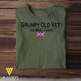 Personalized Grumpy Old Vet I Do What I Want UK Veteran T-shirt Printed QTHN241654