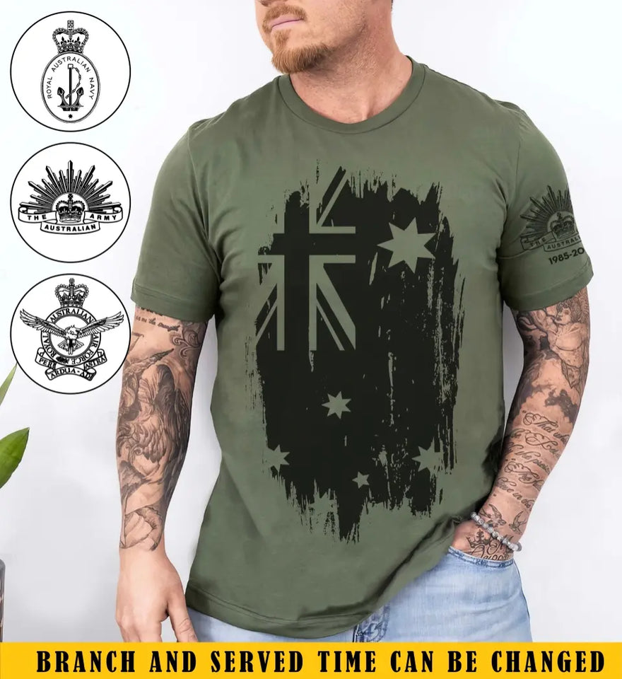 Personalized Australian Veteran Logo & Service Time T-shirt Printed KVH241658