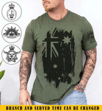 Personalized Australian Veteran Logo & Service Time T-shirt Printed KVH241658
