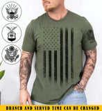 Personalized US Flag US Veteran Logo & Service Time T-shirt Printed KVH241658