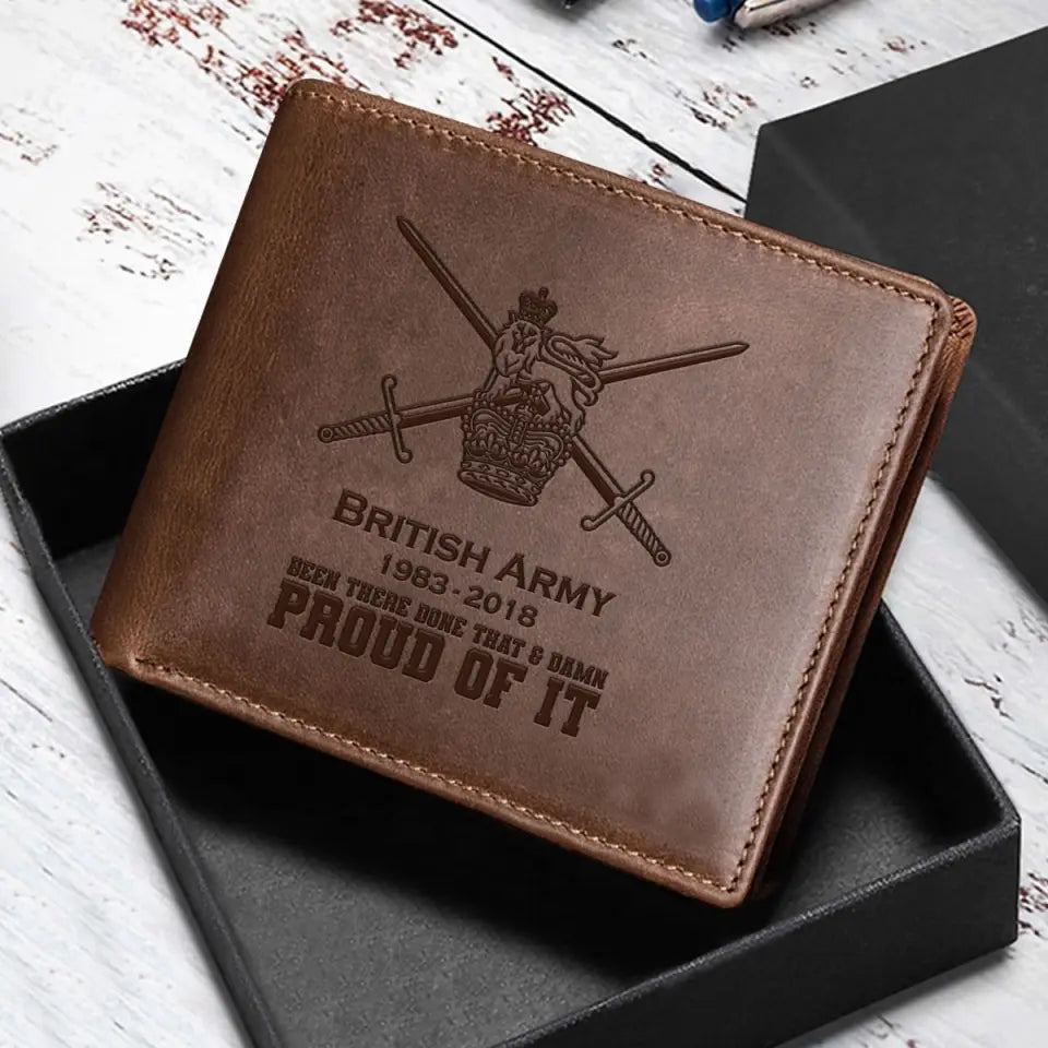 Personalized UK Army Veteran Been There Done That & Damn Proud Of It Leather Wallet Printed AHVQ241663