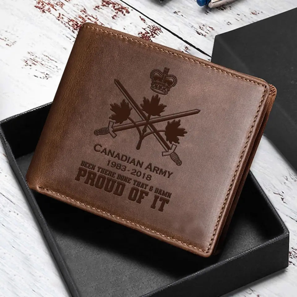 Personalized Canadian Army Veteran Been There Done That & Damn Proud Of It Leather Wallet Printed AHVQ241663