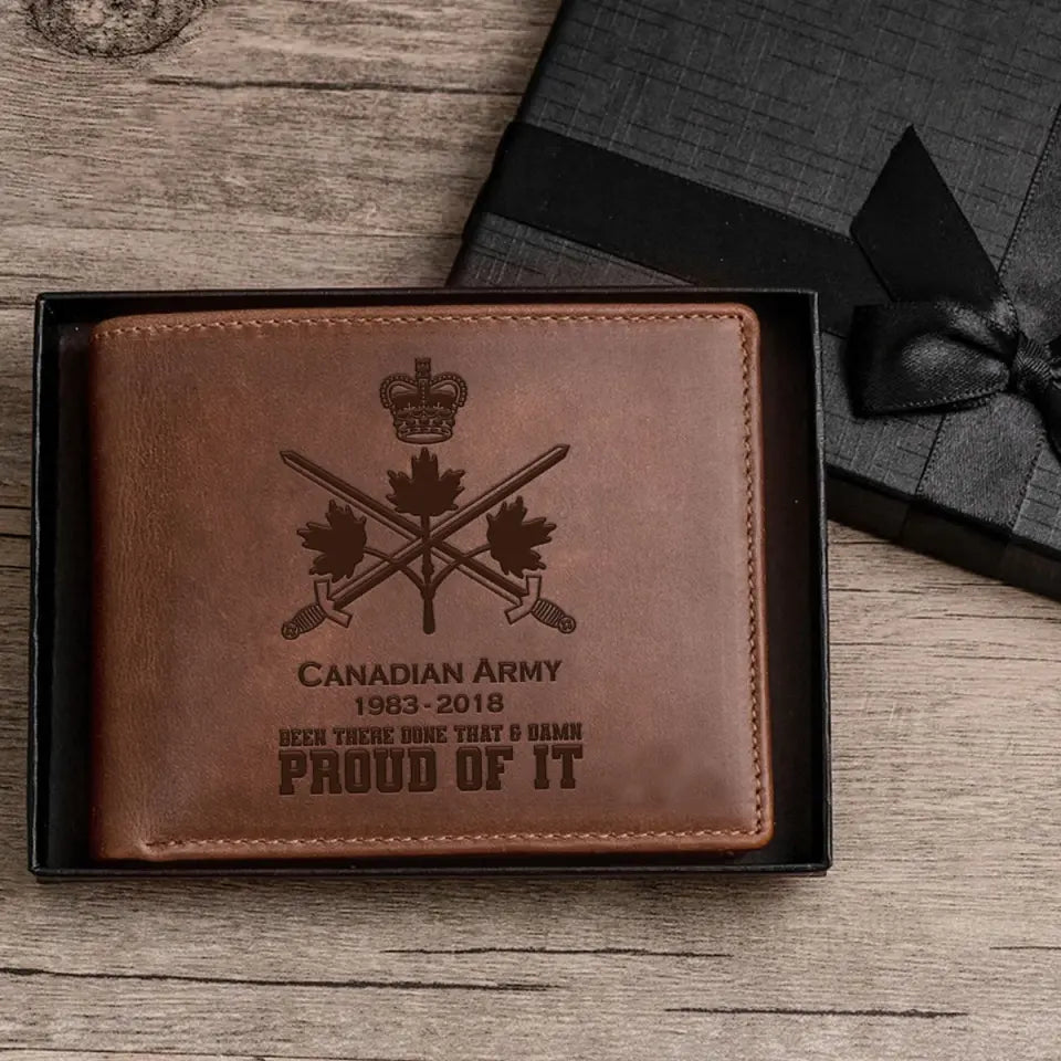 Personalized Canadian Army Veteran Been There Done That & Damn Proud Of It Leather Wallet Printed AHVQ241663