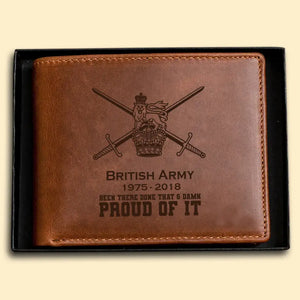Personalized UK Army Veteran Been There Done That & Damn Proud Of It Leather Wallet Printed AHVQ241663