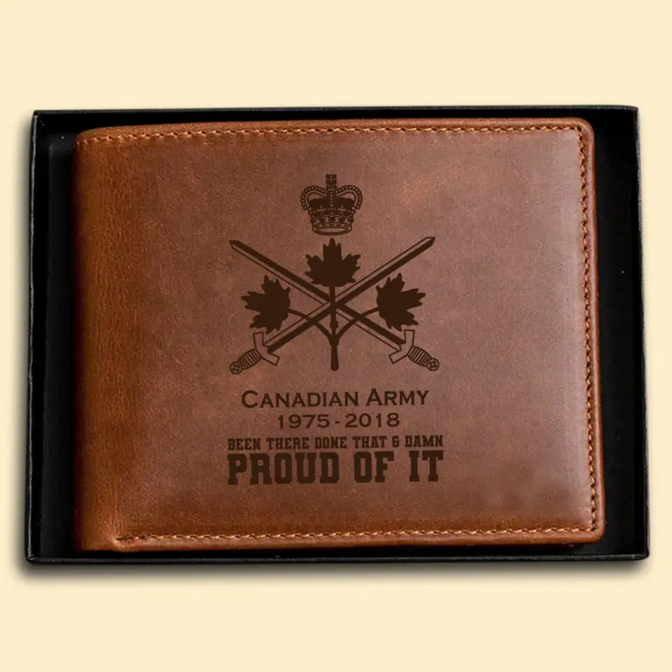 Personalized Canadian Army Veteran Been There Done That & Damn Proud Of It Leather Wallet Printed AHVQ241663