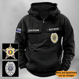 Personalized US Police Logo Retired Police Custom Name American Retro Hooded Sweatshirt Printed KVH241673